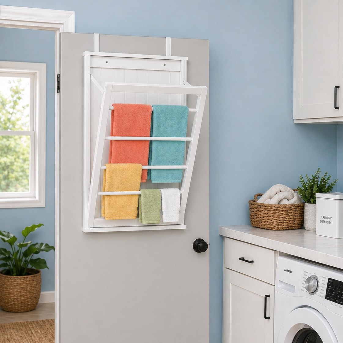 Amazon.com: Honey-Can-Do White Folding Over-the-Door Wall-Mount