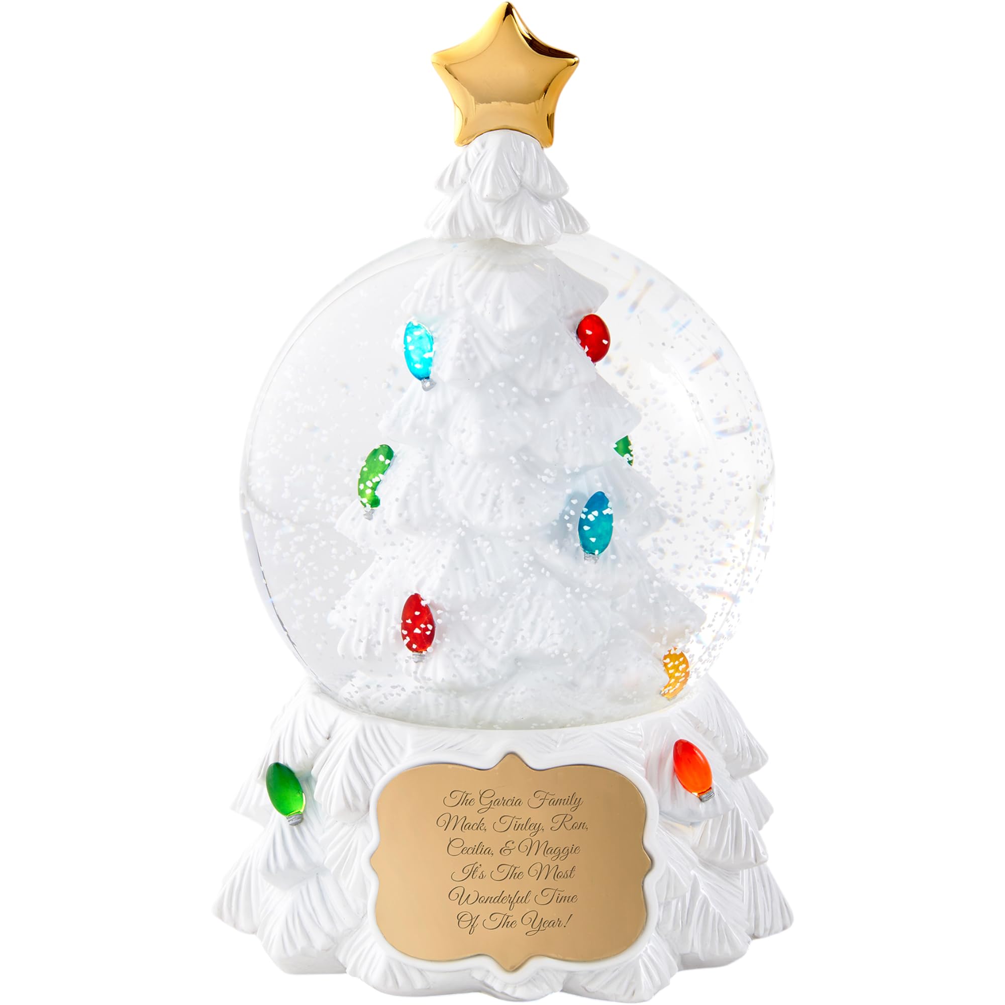 Amazon.com: Things Remembered Engraved Light Up Christmas Tree Snow ...