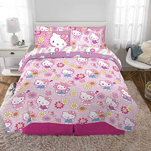 Image of Franco Kids Bedding Super Soft Comforter and Sheet Set with Sham, 7 Piece Full Size, Hello Kitty(Prints may vary)