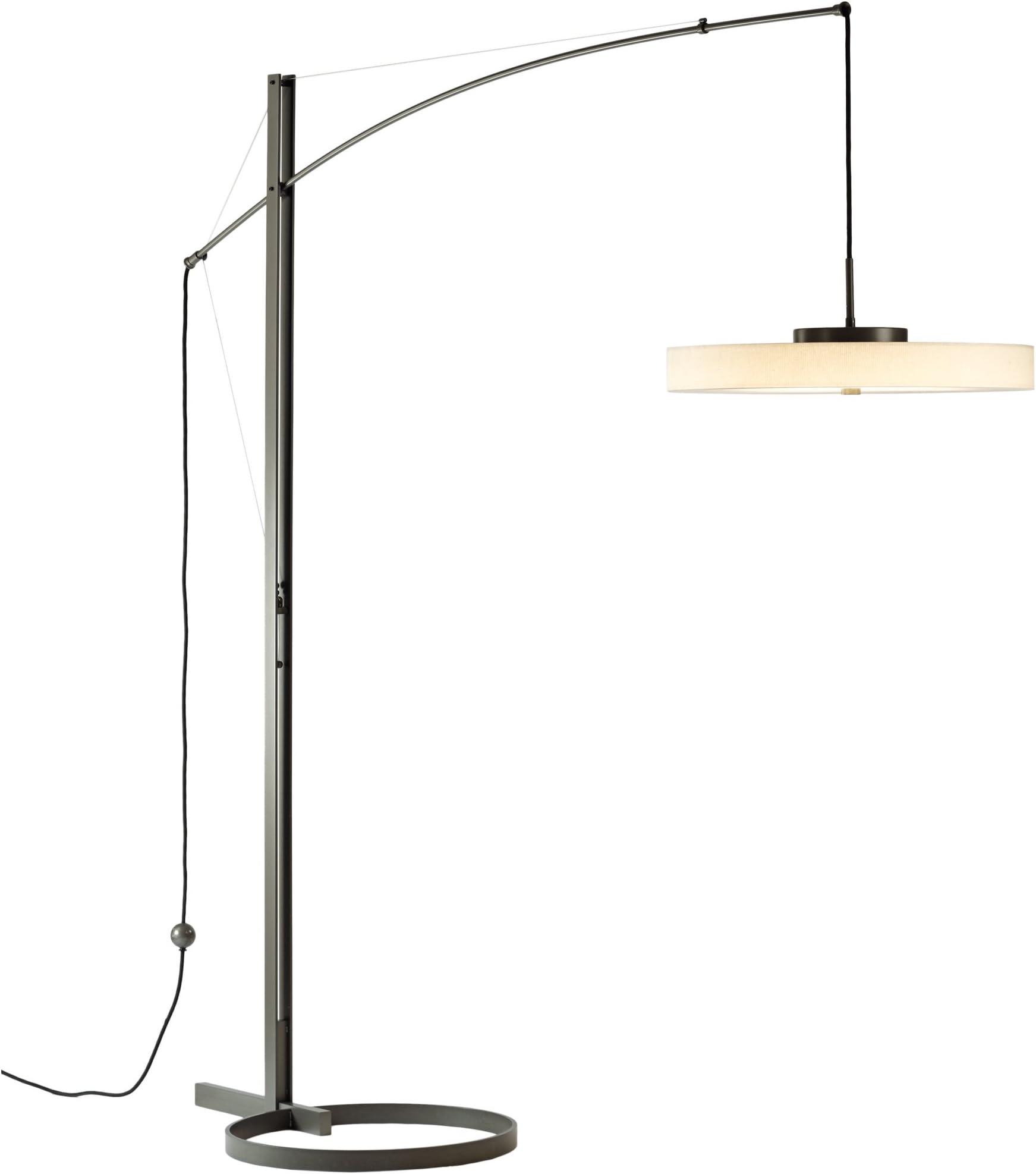 234510-1011 Disq Arc LED Floor Lamp, Black Finish, Spun Frost