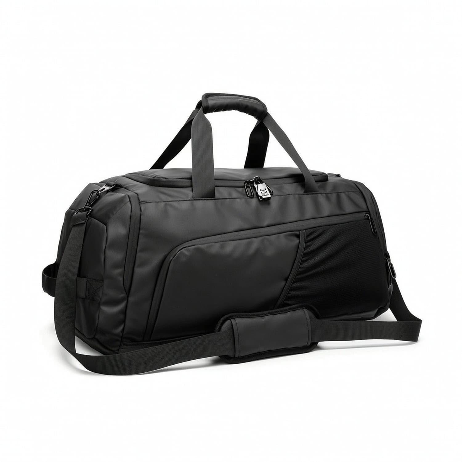 URJIX™ Multifunctional Travel Duffel Bag Shoe Compartment Black | Versatile Spacious Capacity Smart Organization Construction Convenient Storage Black-image-17