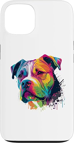 Funda para iPhone 13 Colorido American Bulldog American Bully Hombres Mujeres