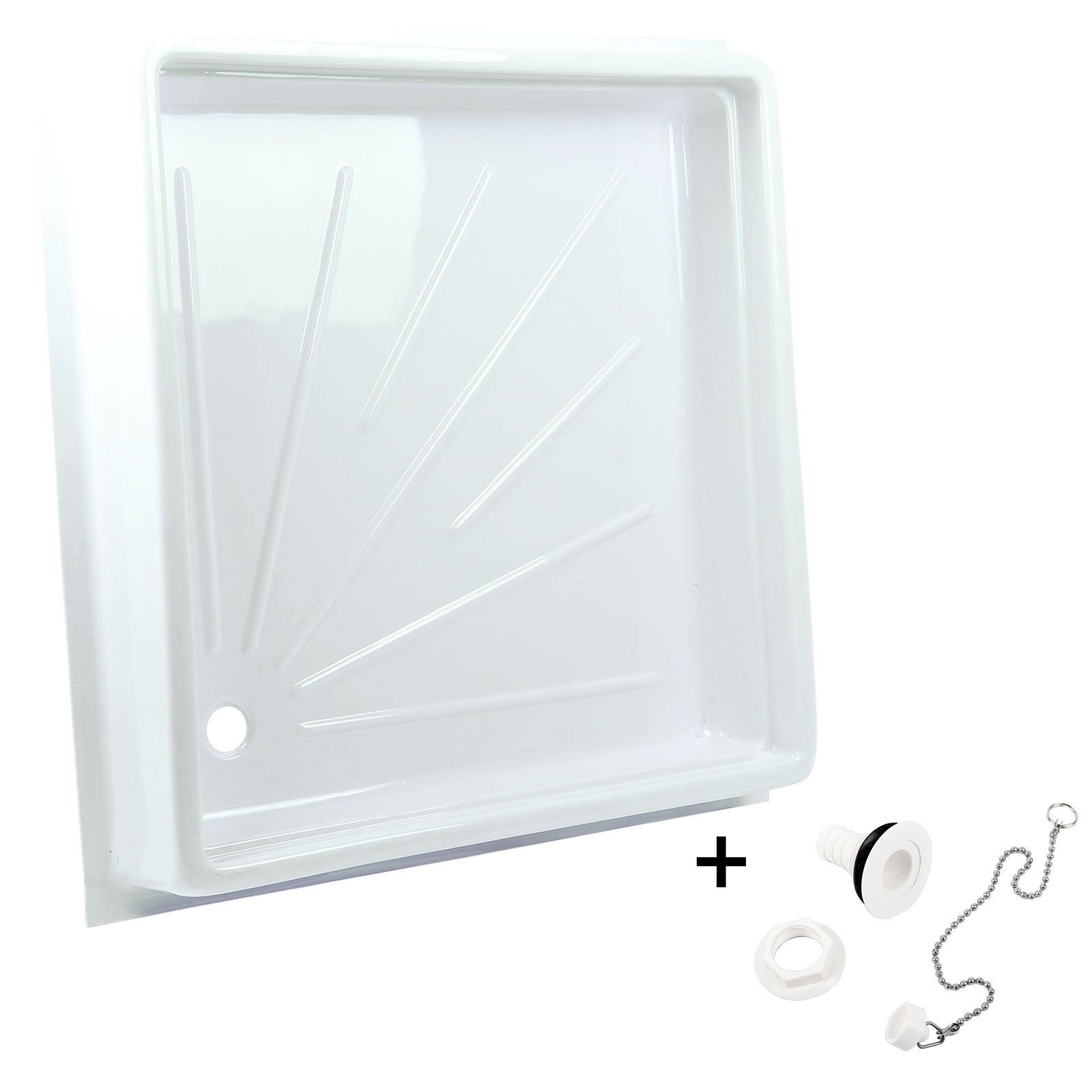 Wohnwagen Duschwanne (BxTXH) 68 x 68x 10 cm + Ablaufgarnitur