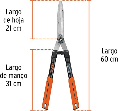 Miniatura 3 de TRUPER TE-19W - Tijeras de setos con mango de madera de hoja ondulada de 7 12 pulgadas con agarre de cojín