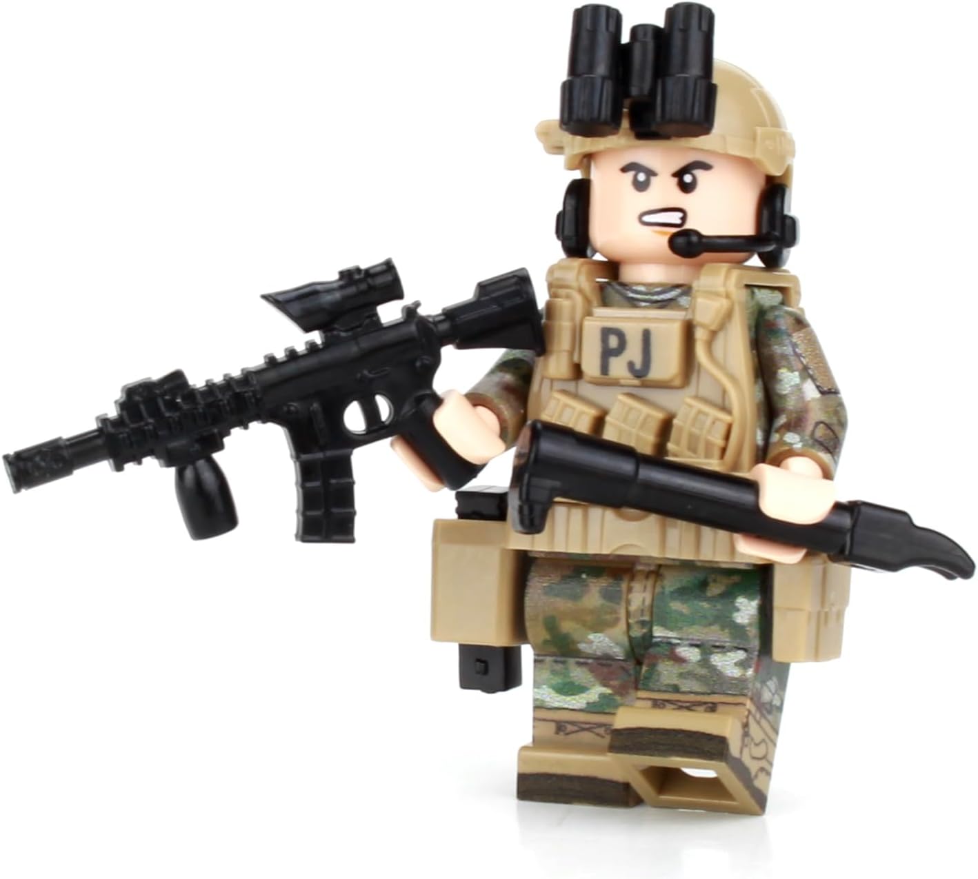 Battle Brick1.6 Inches Tall U.S. Air Force Pararescue PJ OCP Custom Minifigure | Collectible Genuine Military Minifig | Printed Camo | Gear Made in The USA | Great Gift for Ages 10+ to Adult AFOL