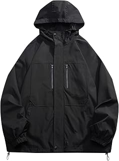 Gefomuofe Sweat Jacket Men's Waterproof Breathable Large Sizes Windproof Jacket Winter Transition Jacket Lightweight Outdoor Jacket for Hiking Trekking Jacket Cycling Jacket Rain Poncho Softshell
