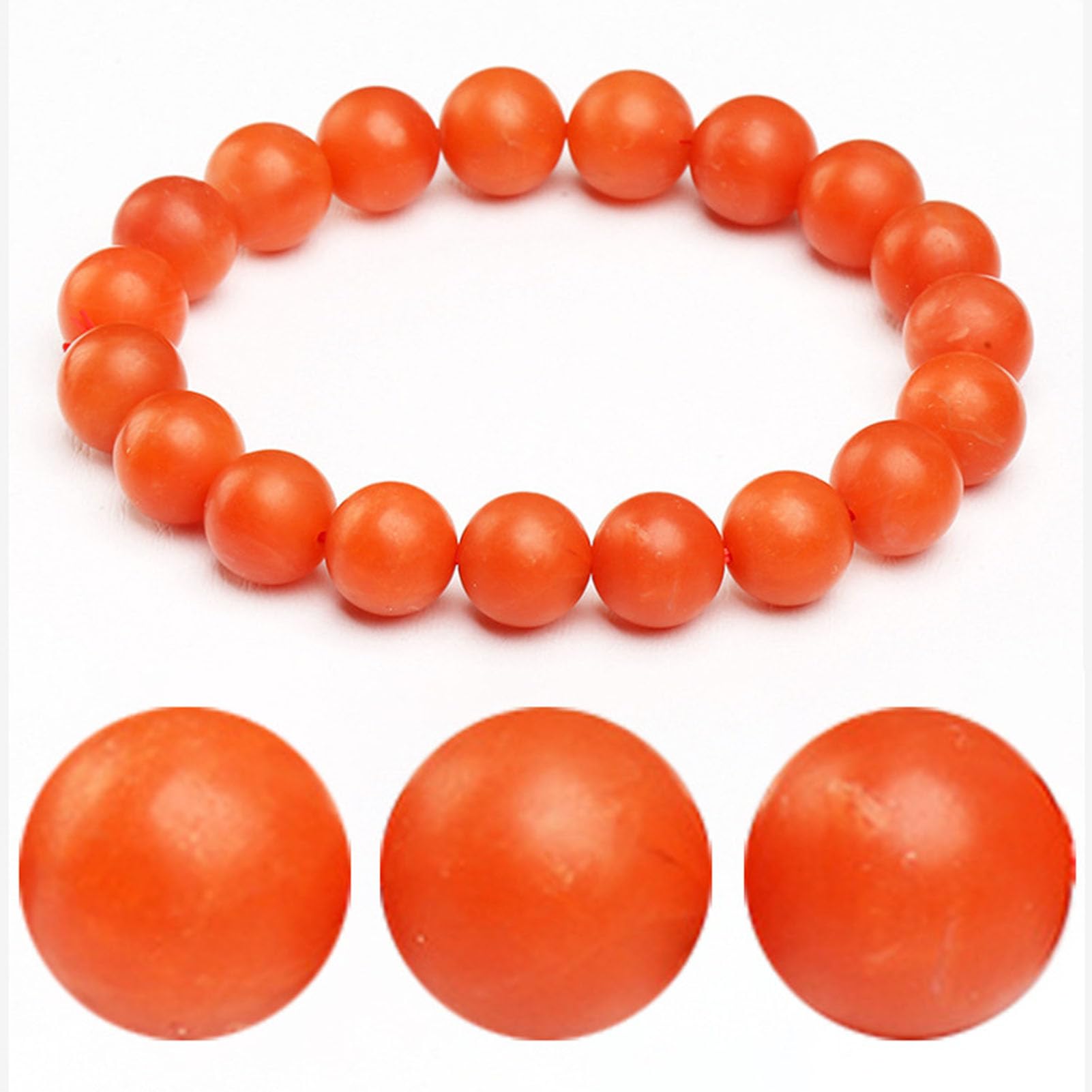 Bracciale in Agata Nanhong di Cristallo curativo Naturale, con Pietre preziose Rosse, Gioielli con Perline per vitalità e Fiducia, Regalo Elastico Elasticizzato per Donne e Uomini,9MM