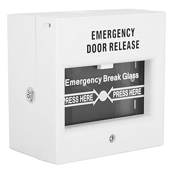 Wedinard Break Alarm Button, White Fire Emergency Button Alarm Button, with Installation Kit for Exit Doors, Emergency Doors Shopping Mall