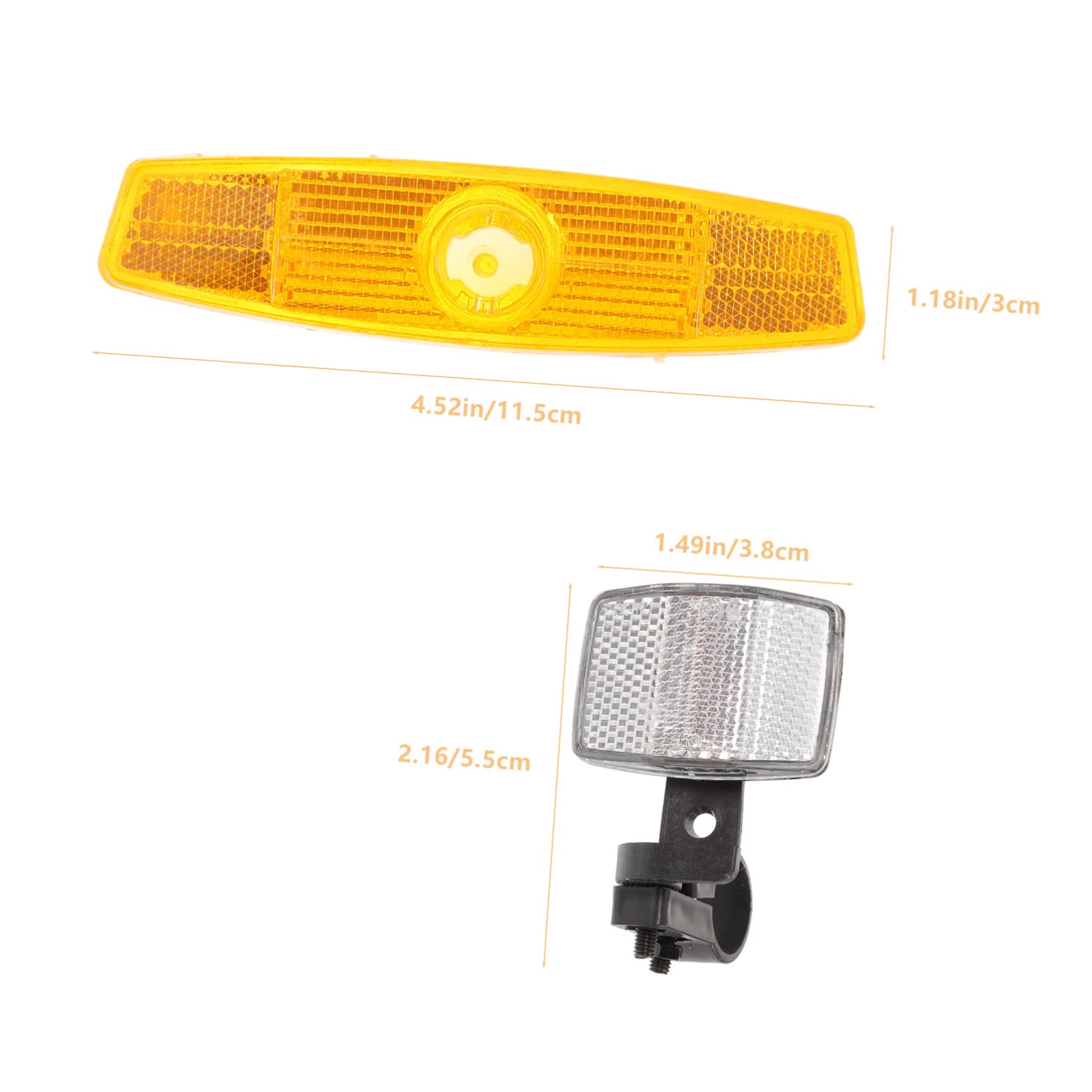 ibasenice 1 Set Bike Safety Reflectors Kit Bright Front Rear Reflectors for Night Cycling Easy to Install Reflective Accessories for Enhanced Visibility Essential Bike Wheel Lights