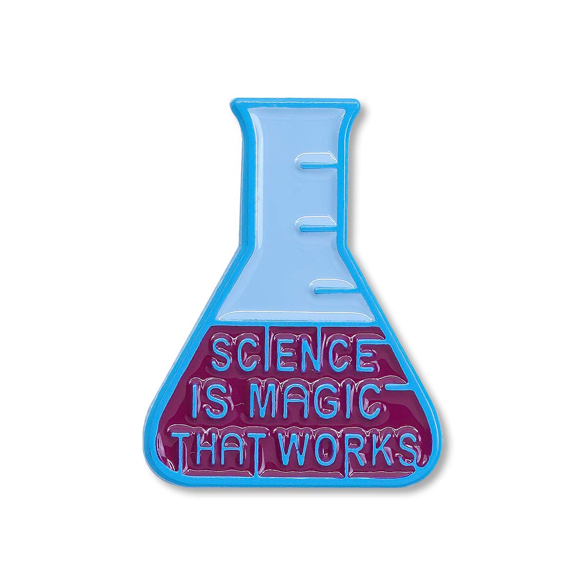 EvolveFISH Science is Magic That Works Beaker Lapel Pin - [1" Tall]