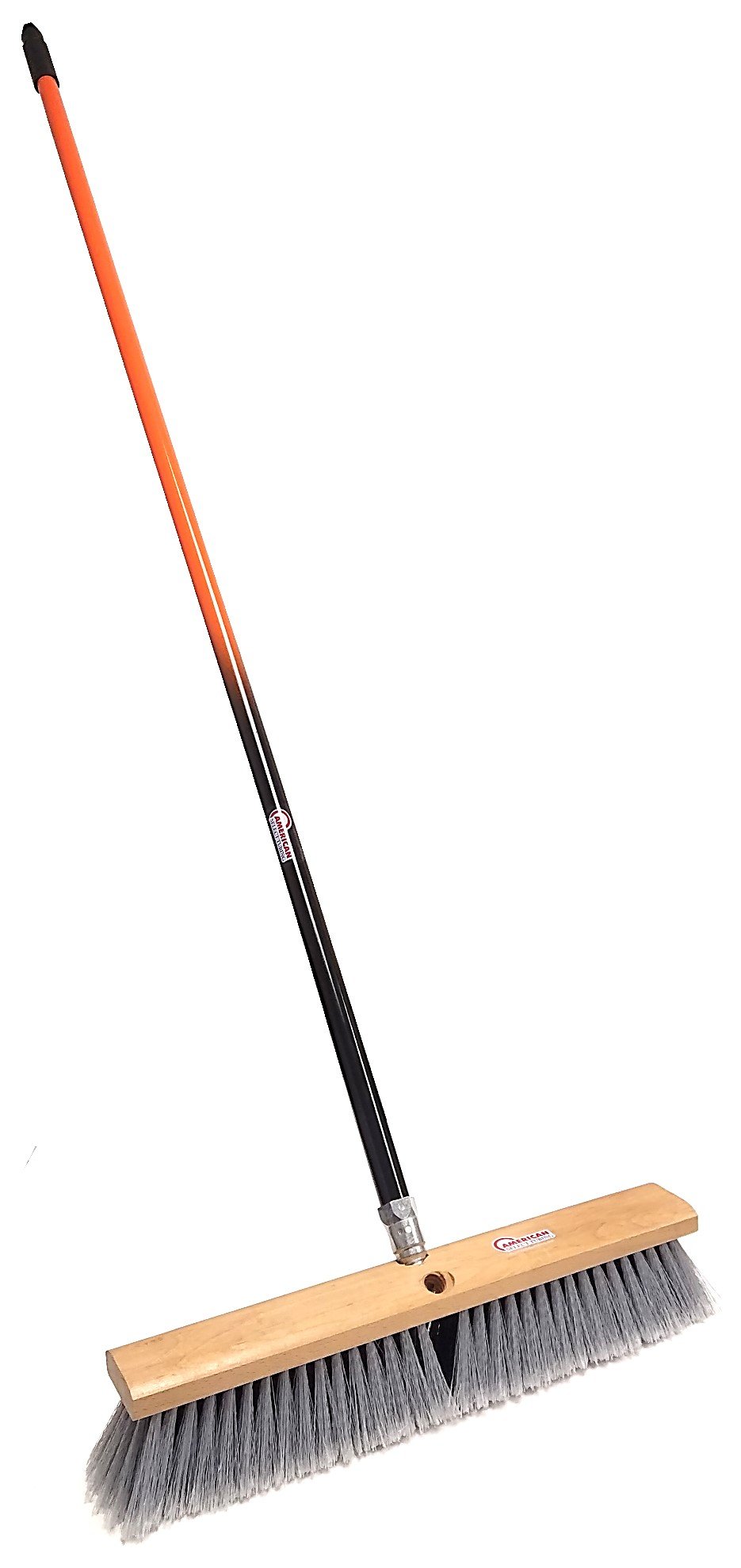 American Select Tubing PBMA18003 Multi-Surface Push Broom with Orange/Black Handle