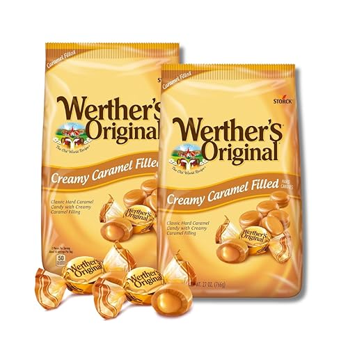 Werther's Original - Caramelos duros rellenos de caramelo cremoso, envueltos individualmente, paquete de 2, bolsas de 27 onzas Lyza's Sweets & Treats