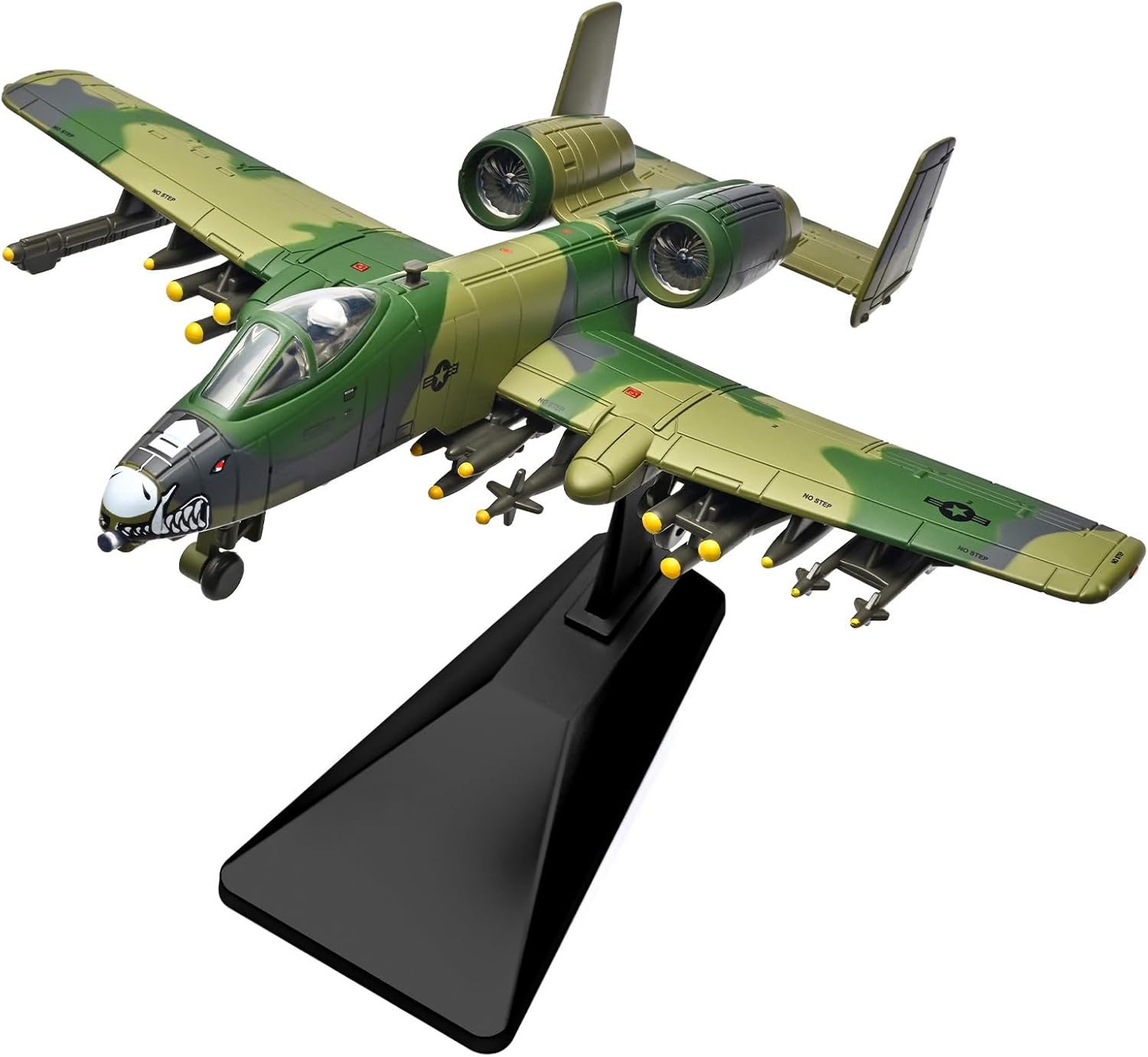 1:72 A-10 Warthog Attack Aircraft Alloy Model with Light & Sound,Gift Box Packing, Collectible Military Plane (Green)