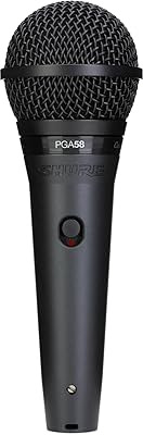 Shure PGA58 Microphone de scène/Direct avec Fil Noir - Microphones (Microphone de scène/Direct, 55 DB, 50-16000 Hz, Cardioïde, 150 Ohm, Dynamique)