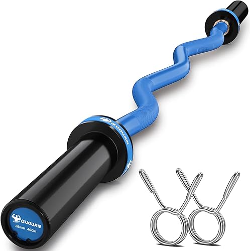 Miniatura 10 de Olympic EZ - Barra de pesas olímpica, 400 libras, barra de peso olímpica, barra de peso de 4 pies con agarre moleteado para placas de peso de 2