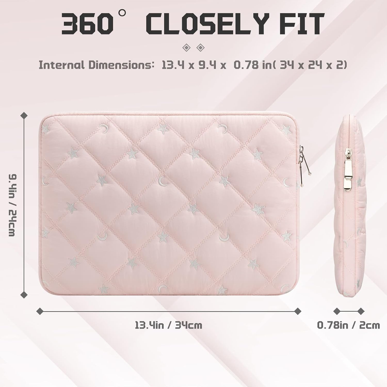 13 14 inch Laptop Sleeve Bag Portable Laptop Case Soft Lining Carrying Case Padded Computer Pouch Cover Compatible with 13 Inch MacBook Air/Pro 14 Inch MacBook Pro, Pink image 4