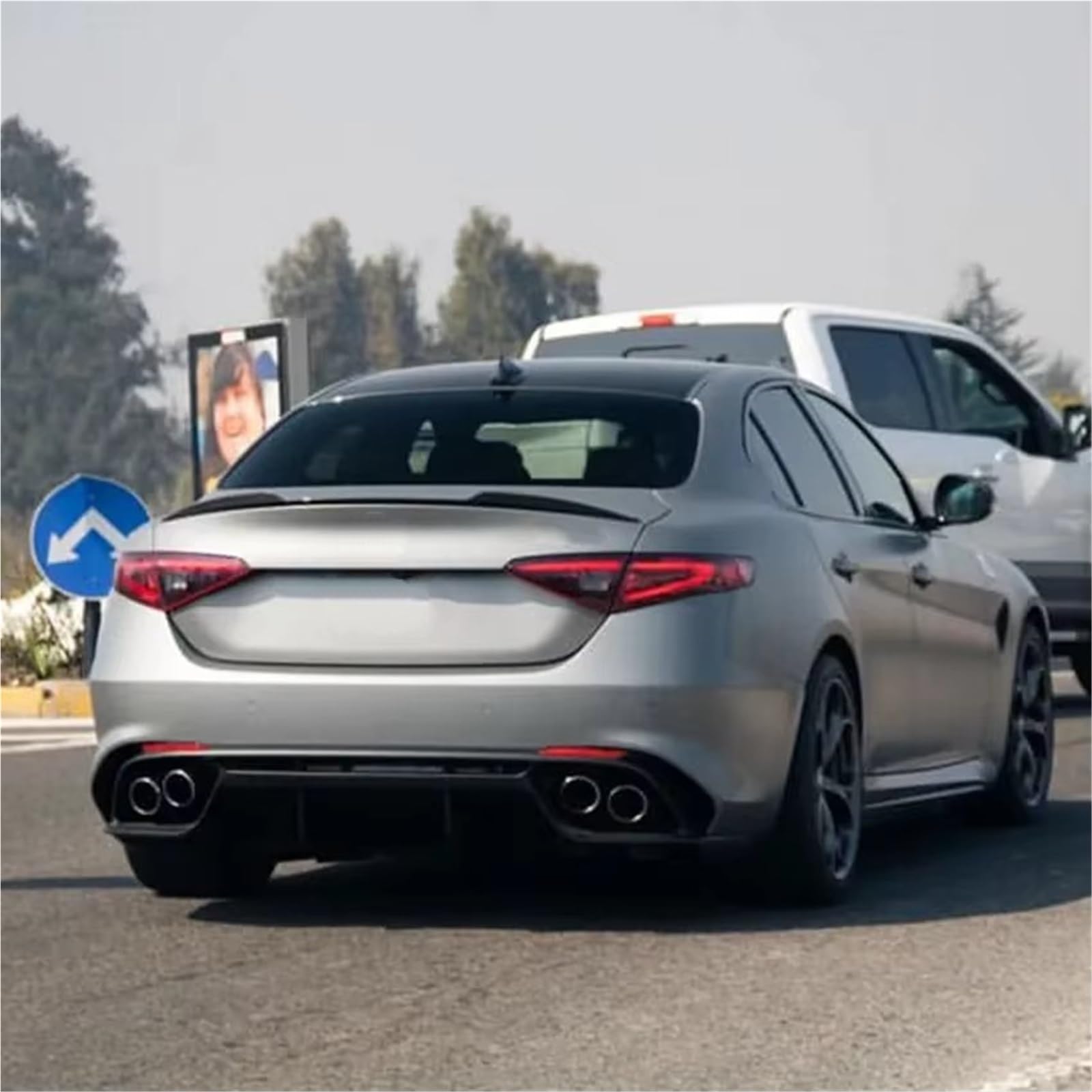Spoiler coda Posteriore Per Bagagliaio Spoiler Posteriore, Splitter Per Tetto, Alettone Posteriore, Finitura Carrozzeria Per Alfa Per Romeo Per Giulia 2016-2023 Alettone Auto(Gloss Black)