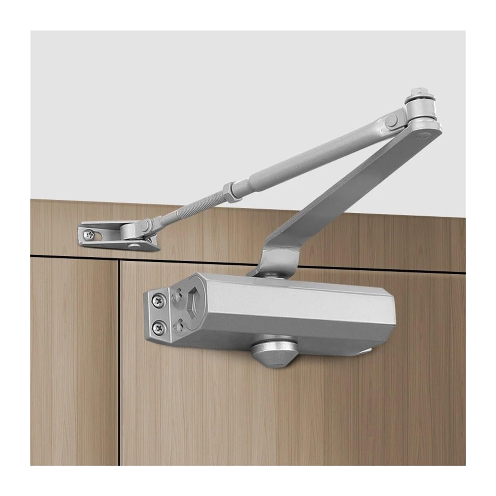Automatische hydraulische deurdranger met stopinrichting, verstelbare