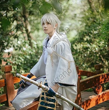 販売のものです 刀剣乱舞 鶴丸国永 戦闘衣装+ウィッグ コスプレ L