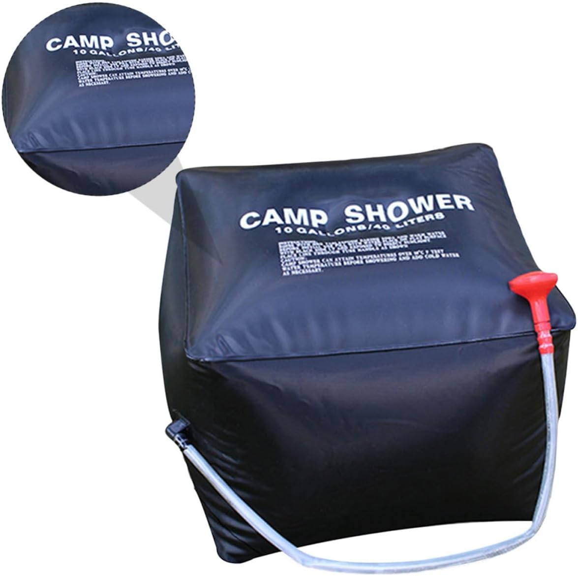 40l Solar Shower Bag for Camping and Hiking, Portable PVC Outdoor Bath Bag with Strap, Nozzle, and Packing Box, for Travelling and Outdoor Shower