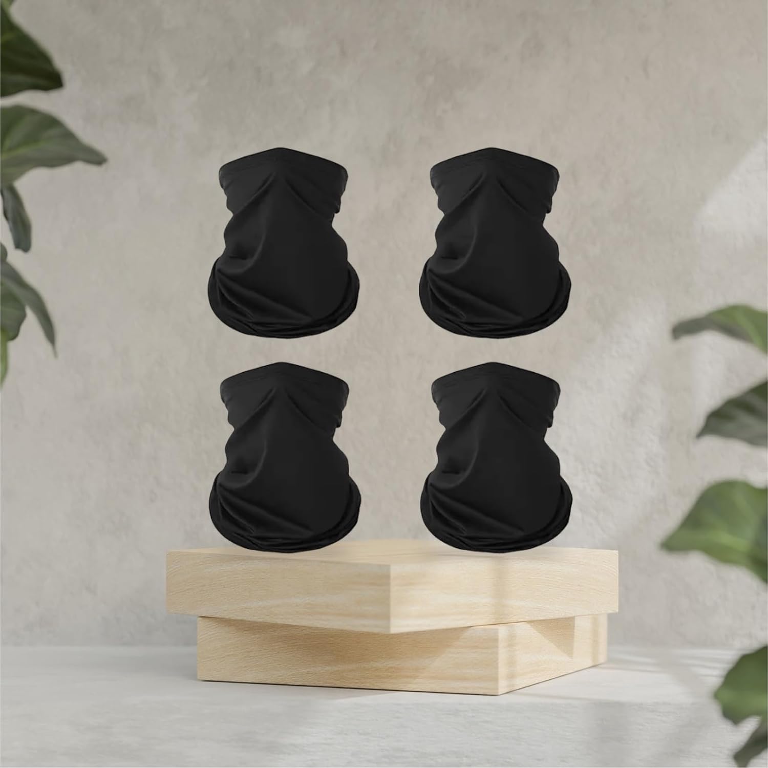 4 Pack Face Mask Neck Gaiter Bandana, Cooling Face Cover Neck Scarf (Black) - Image 4