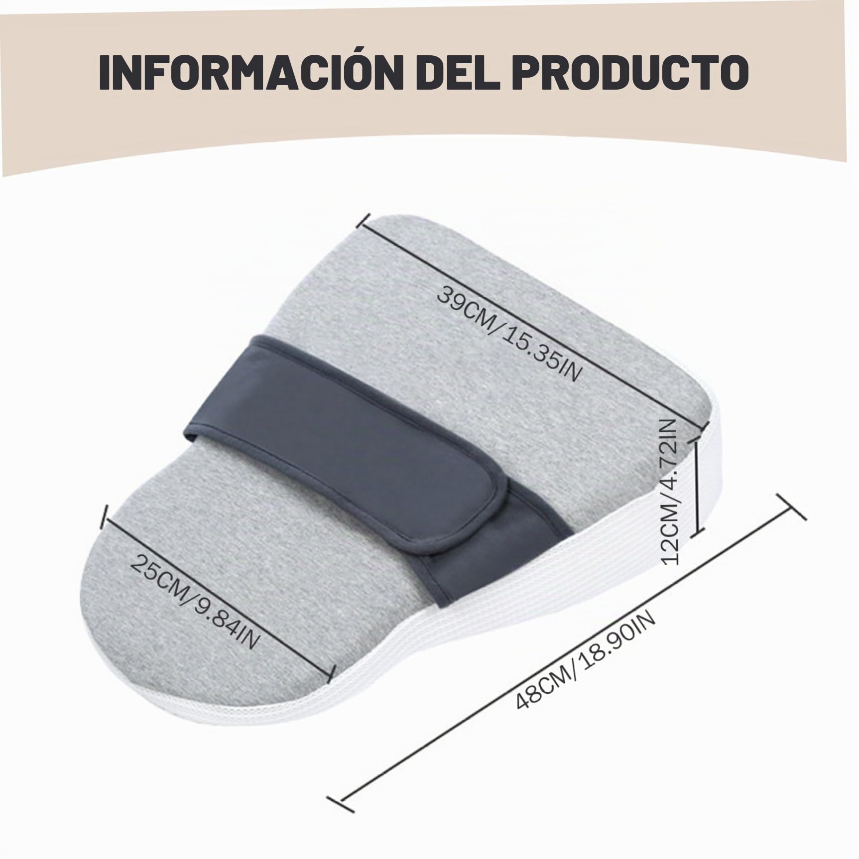 Almohada de cuña para bebés para recién nacido 15x19x5 almohada anti-reflujo de doble cara para bebé con cinta adhesiva cinturón de cintura 15 ° Memory Movement Foam Essentanjes de recién nacidos, al