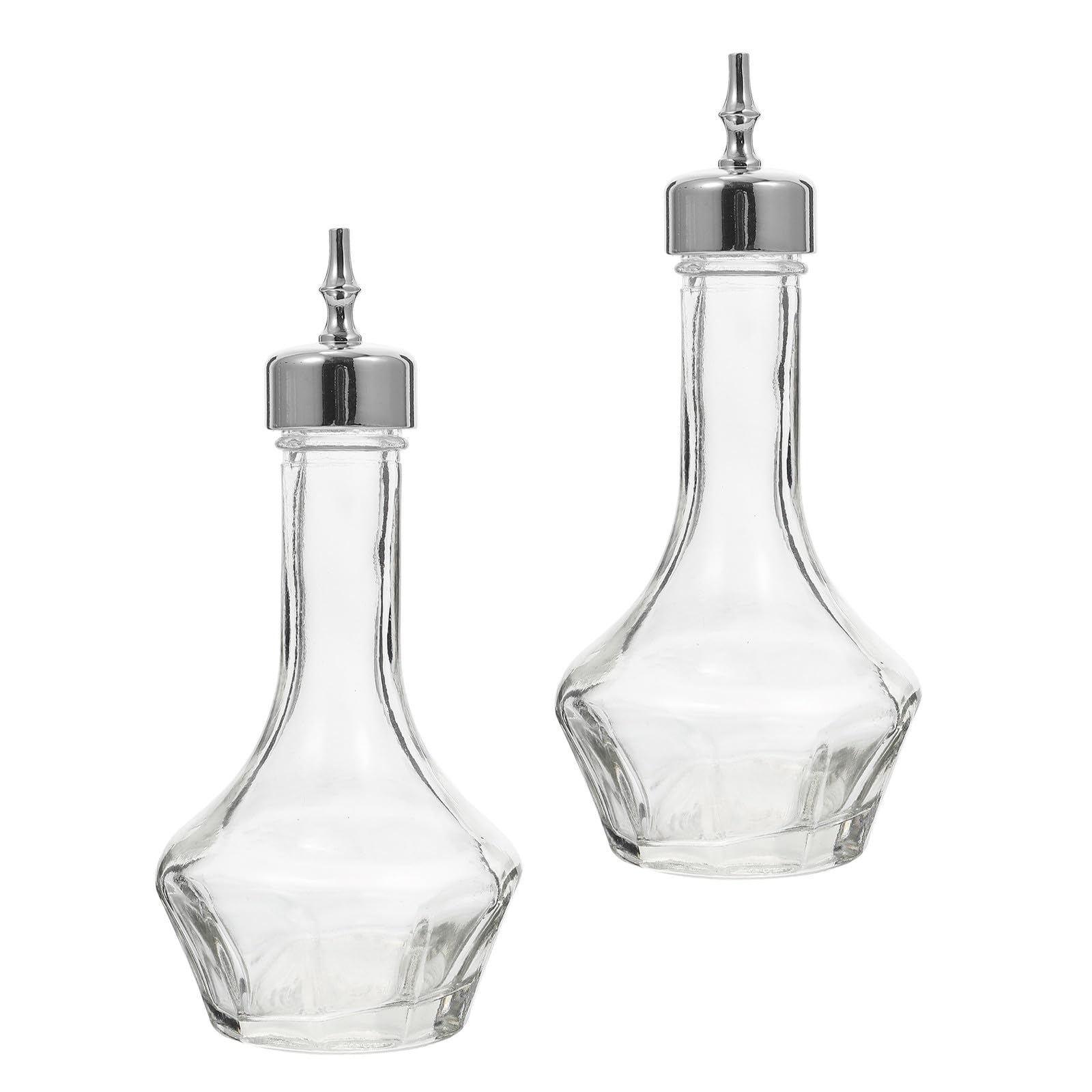 Botella de bitter antigoteo de vidrio para coctelería, set de 2 frascos de 50 ml