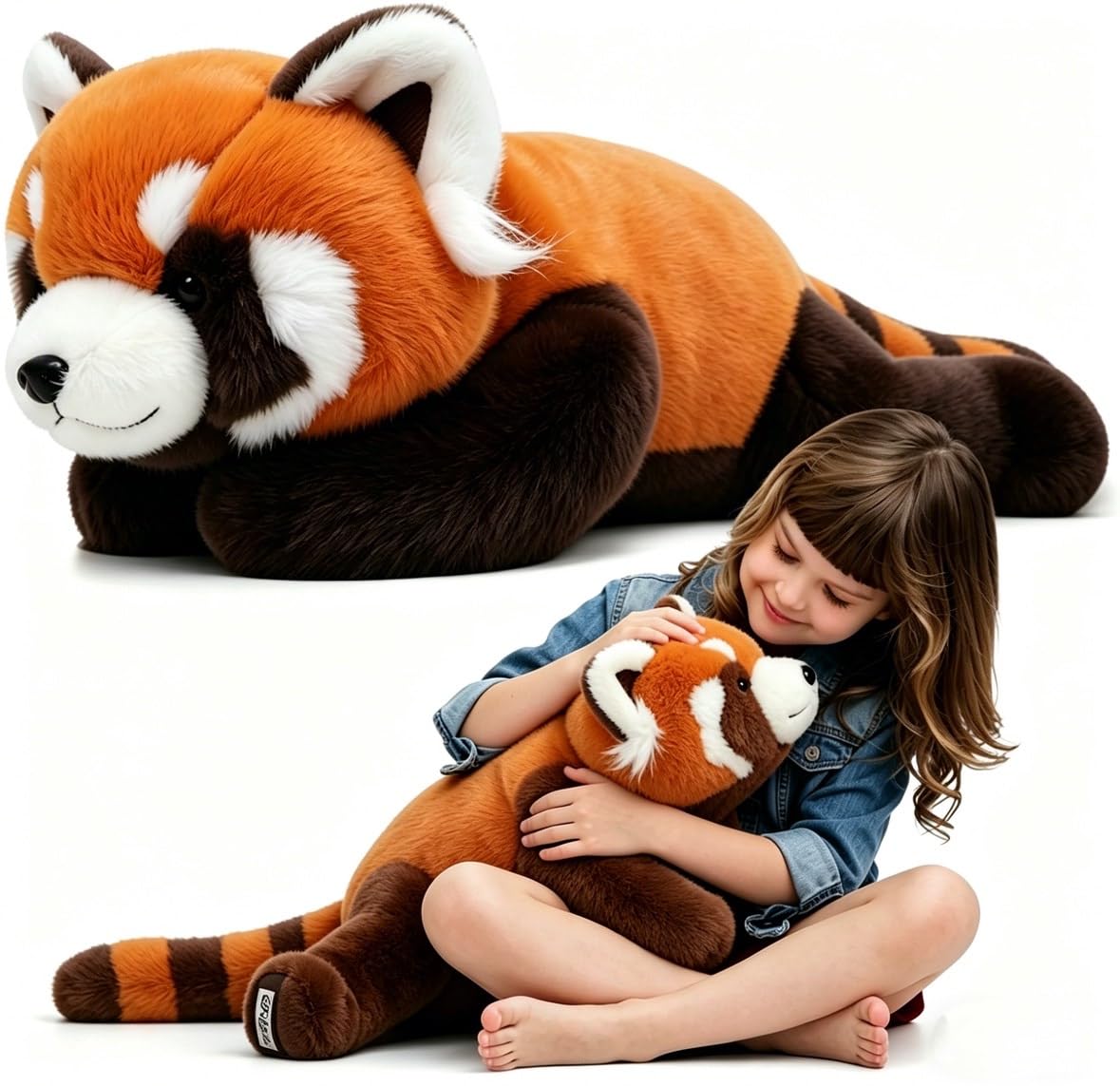 GSrenyu Weighted Red Panda Teddy, 65cm Weighted Stuffed Animal for Kids Adults, Cute Weighted Teddy Plush Toy Hugging Pillow for Anxiety Relief & Sleep