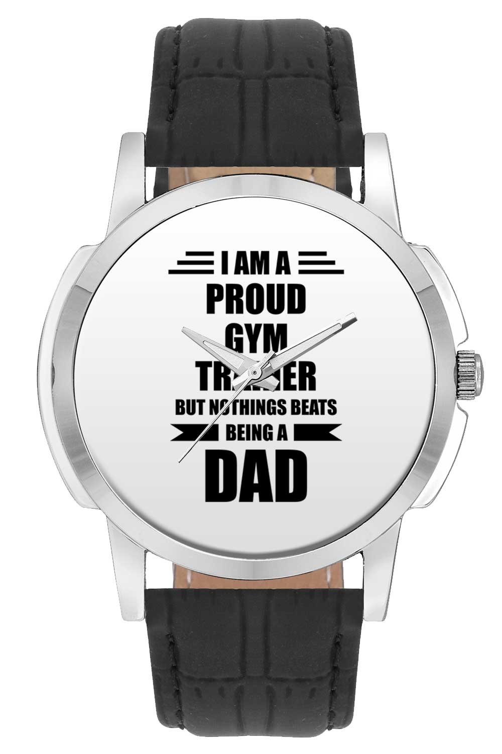 Wrist Watch for Men - I am A Proud Gym Trainer But Nothing Beats Being a Dad | Gift for Gym Trainer - Analog Mens and Boys Unique Quartz Leather Band Round Designer dial Watch (B074CNKDJ5) Amazon Price History, Amazon Price Tracker