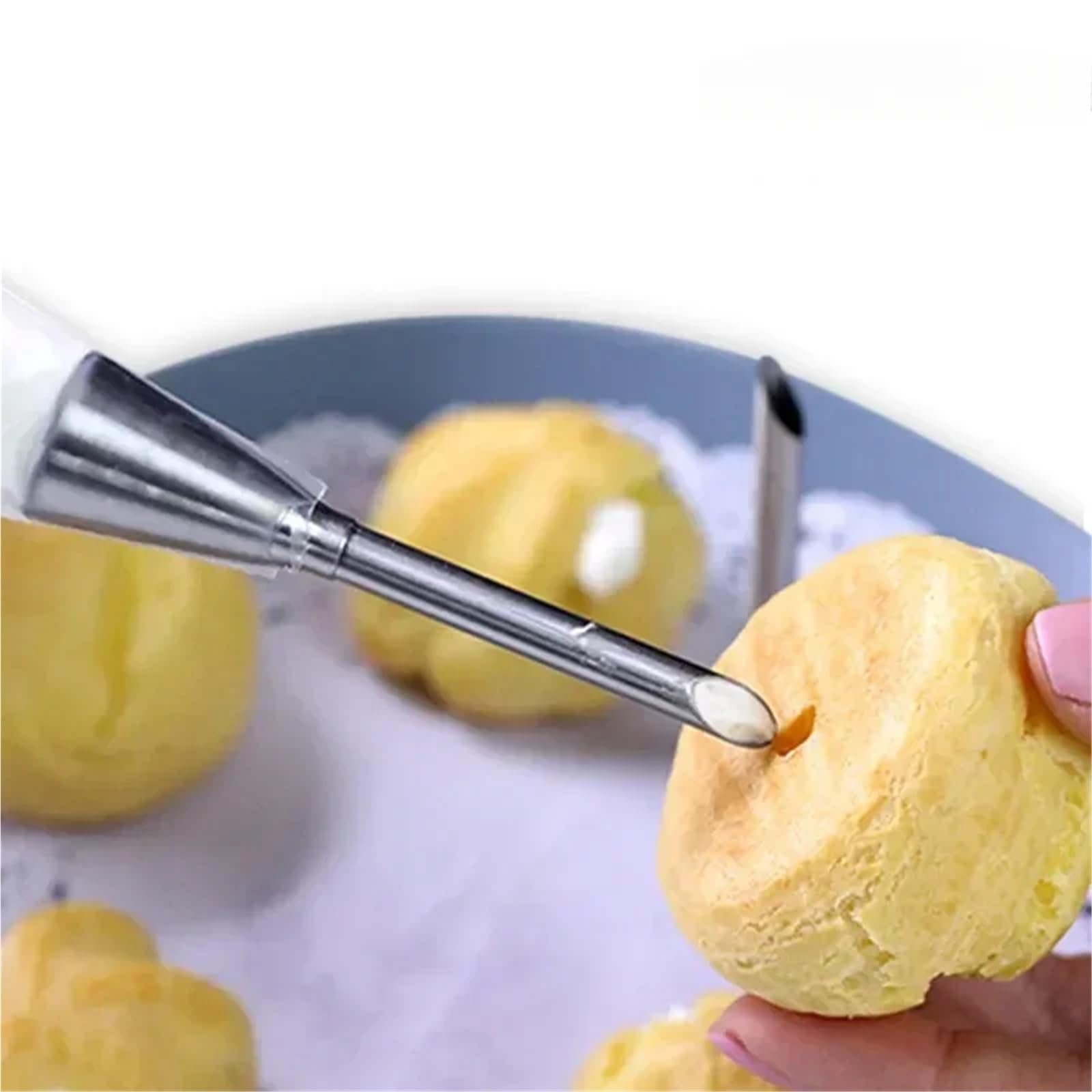 Boquilla for repostería de crema acero inoxidable | Boquilla for crema de acero inoxidable plateada de varios tamaños: for pastelería(Style4)