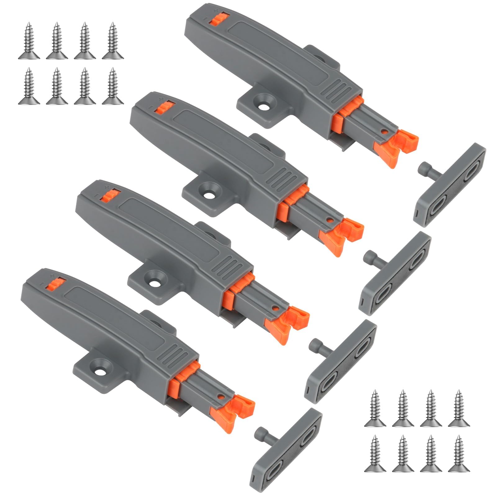 4 Pack Push to Open Door Catches with Screws, Heavy Duty Push to Open Latch
