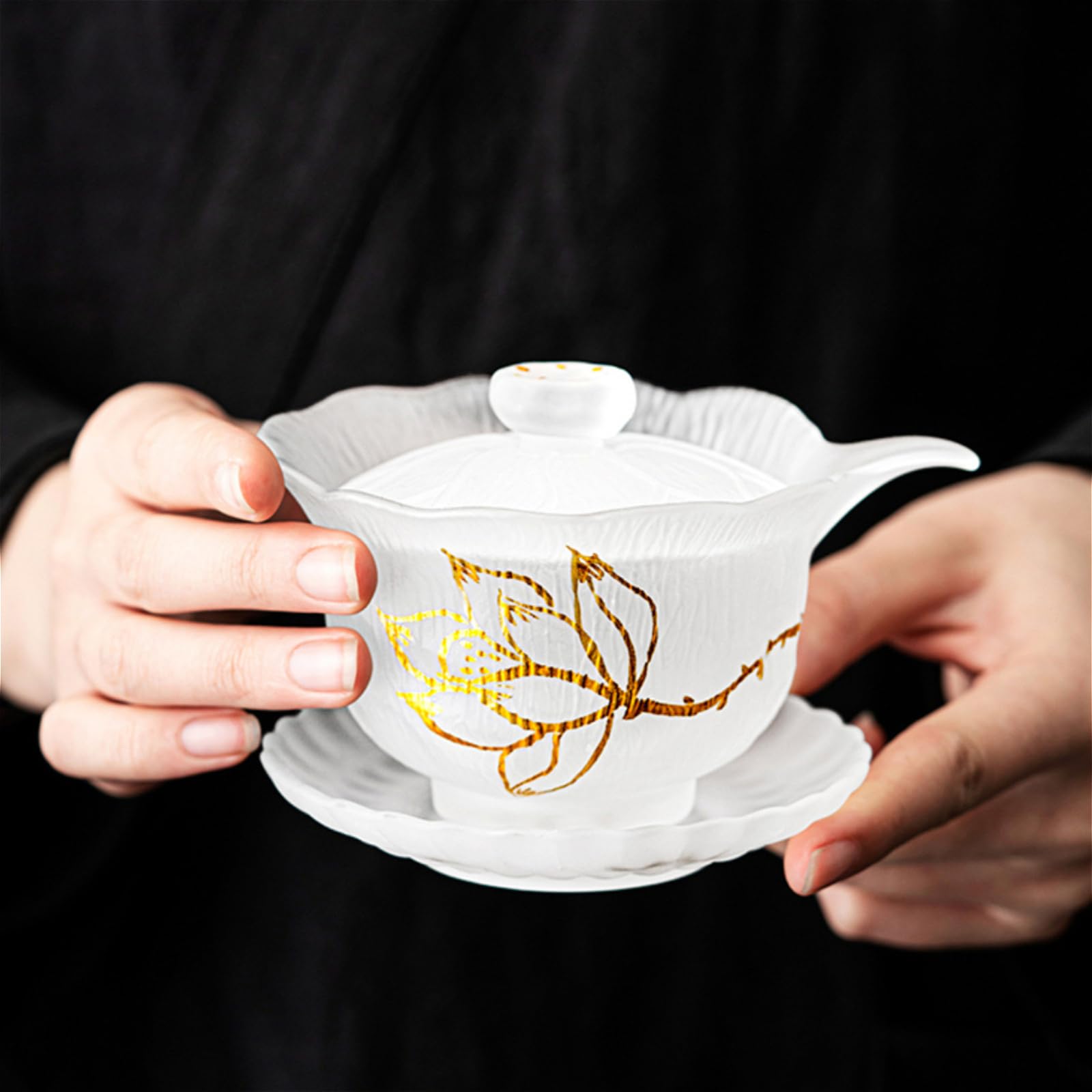 Tazza da tè Gaiwan in vetro smerigliato, 160 ml, resistente al calore antico Kung Fu tè set ciotola da tè