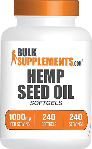 BulkSupplements. com Cápsulas blandas de aceite de semilla de cáñamo - Suplemento Omega 3, suplemento de hierbas, aceite de semilla de cáñamo 1000
