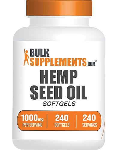 BulkSupplements.com Hemp Seed Oil Softgels - Omega 3 Supplement, Herbal