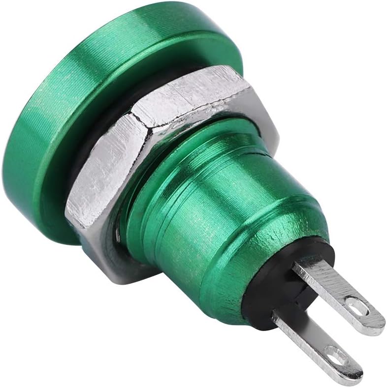 Momentary Push Button Switch, 1A 24V Mini Push Button ZincAluminium Alloy Shell Suitable for 8mm Mounting Hole(Green)