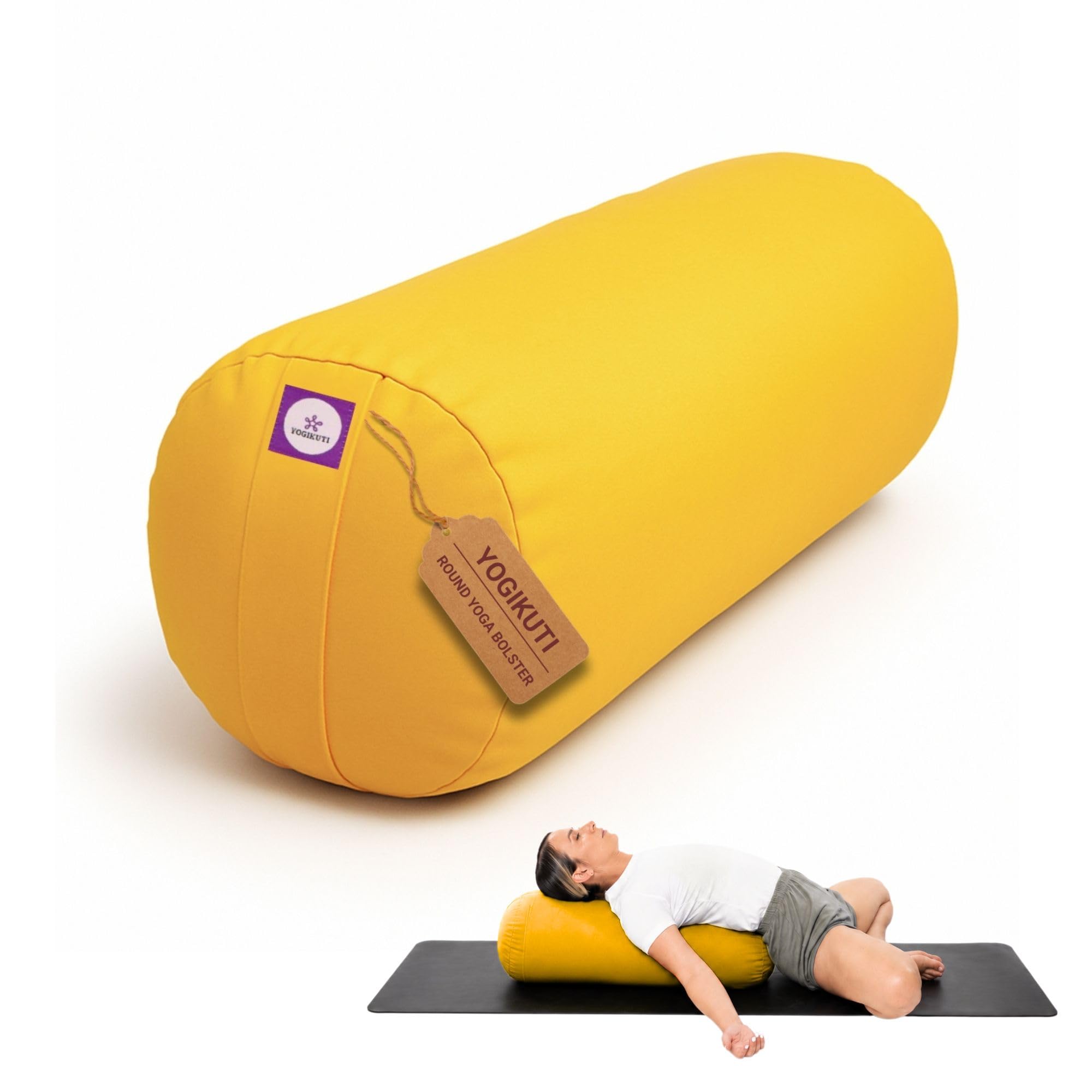 Yogikuti Yoga Bolster - Firm Support for Restorative Yoga -13