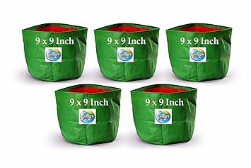 MASHKI Green Bags for Plants, of Size 9x9 Inches, Hdpe Grow Bags, Plant Bags, Bag Plant Grow Bag for Home Gardening