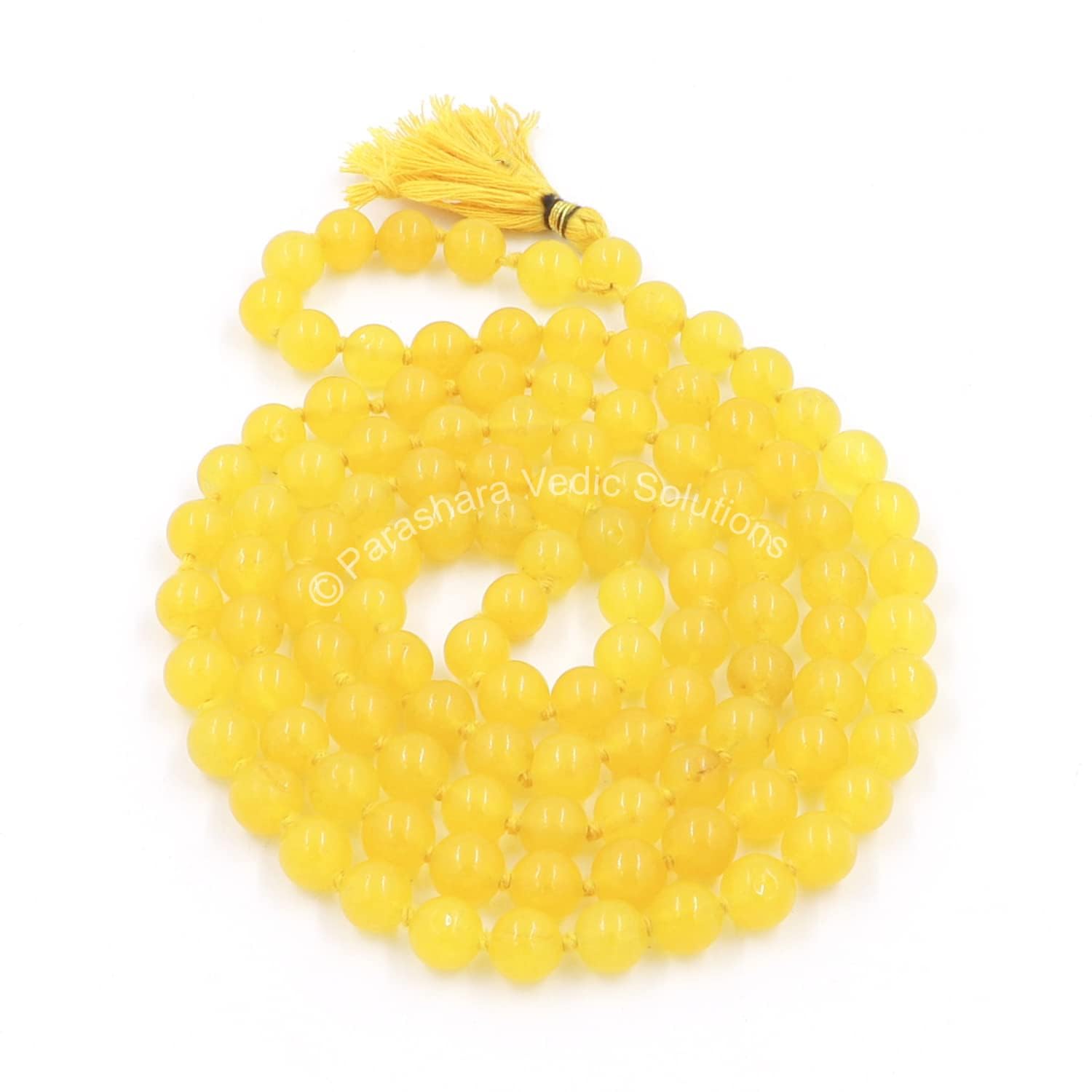 Unisex Adult Certified Yellow Hakik/Hakeek/Agate Stone Mala (8mm, 40 Inches, 108+1 Beads)-image-48