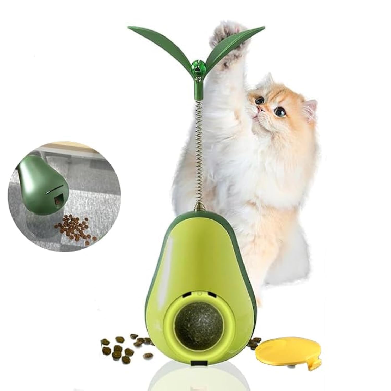 NeoStyle Catnip Toys, Avocado Spinning Removable Catnip Balls, Cat Licking Edible Safe and Healthy Kitten Chew Wall Toys, Teeth Cleaning Cat Ball Toys (Avocado Cat Teaser)