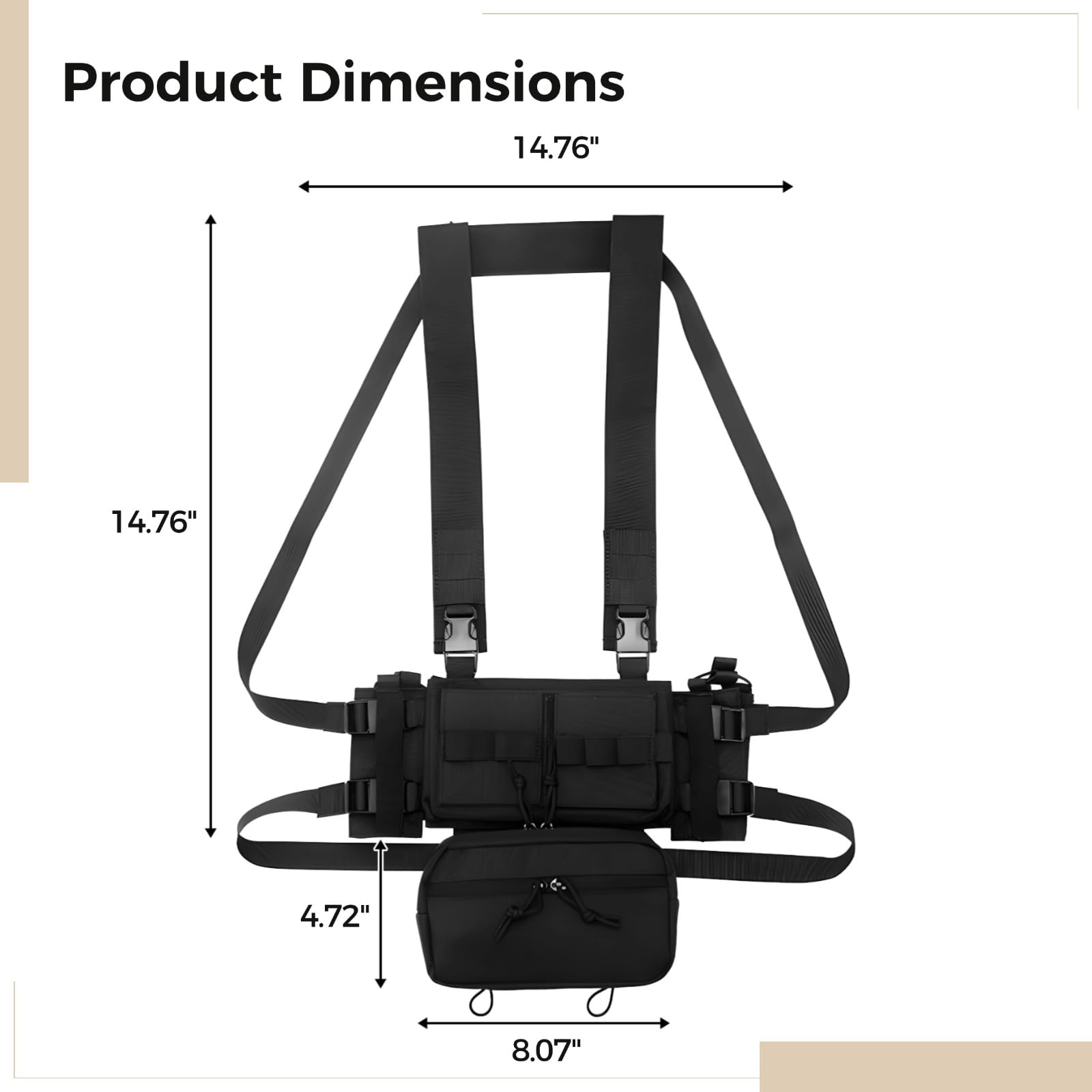 LUMINFLY Mk3 Tactical Chest Rig Vest, Adjustable Combat Gear with 5.56/7.62 Magazine Pouch, 1000D Nylon for Tactical Use