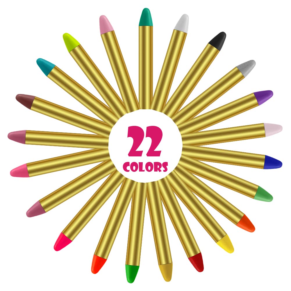 ACWOO Body Painting, 22 Colori Face Painting, Kit Pittura Pancia Face Painting Trucchi, Coloranti Naturale e Sicuro, Feste, Trucco Make-up, Halloween