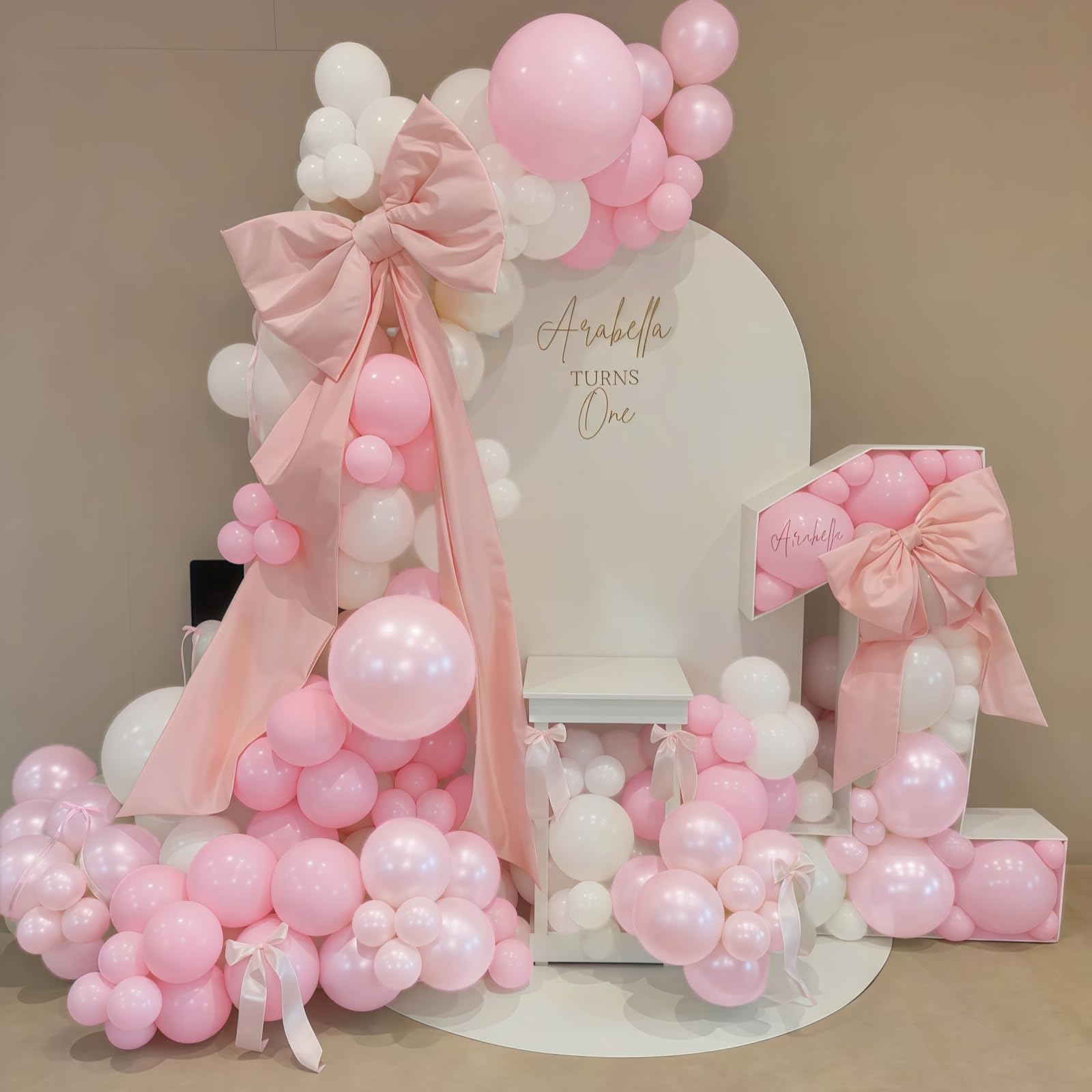 Różowe i białe balony, pastelowy różowy perłowy jasny biały przezroczysty balon z podwójnym wypchanym balonem lateksowym dla kobiet, przyjęcie urodzinowe, rocznicę ślubu, dekoracja baby shower, 50 szt