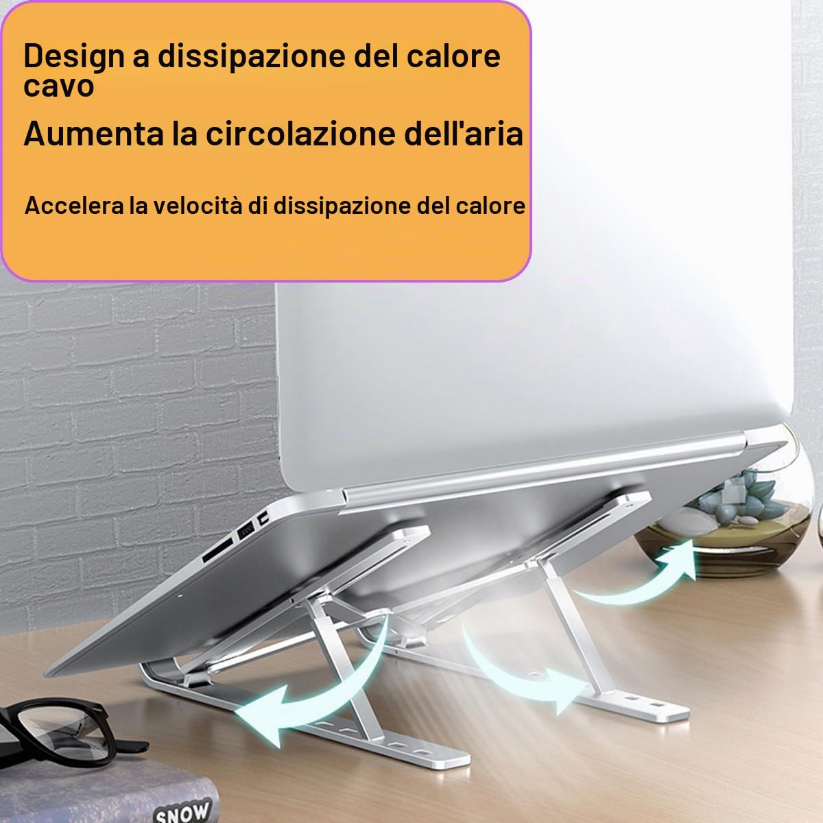 Supporto Laptop Stand per Macbook da Scrivania Alza Portatile