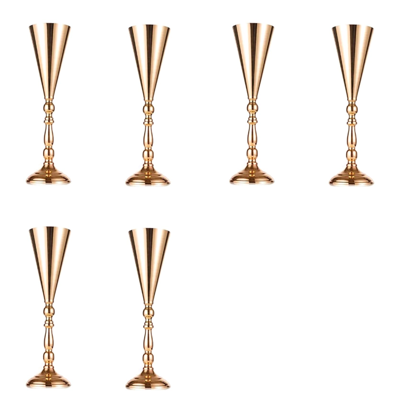 Vjsujehgy 6PCS Tabletop Flower Vase Wedding Centerpiece Decor Metal Flower Stand Artificial Flower Ornaments for Anniversary Part