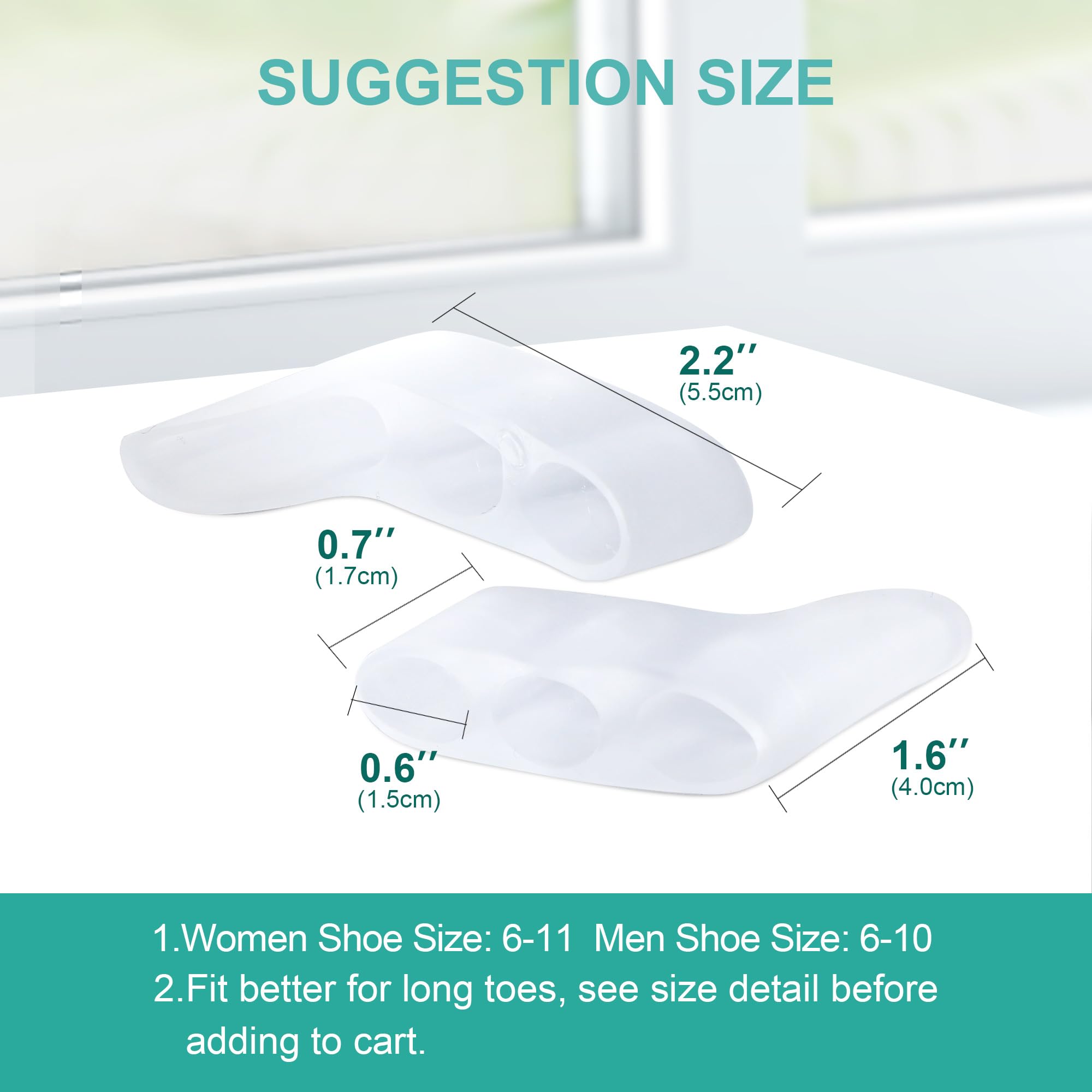 Welnove Separadores de dedos meñiques de gel, paquete de 8 espaciadores de dedo meñique, almohadillas para juanetes para mujeres y hombres, protectores de silicona para evitar el roce y aliviar la