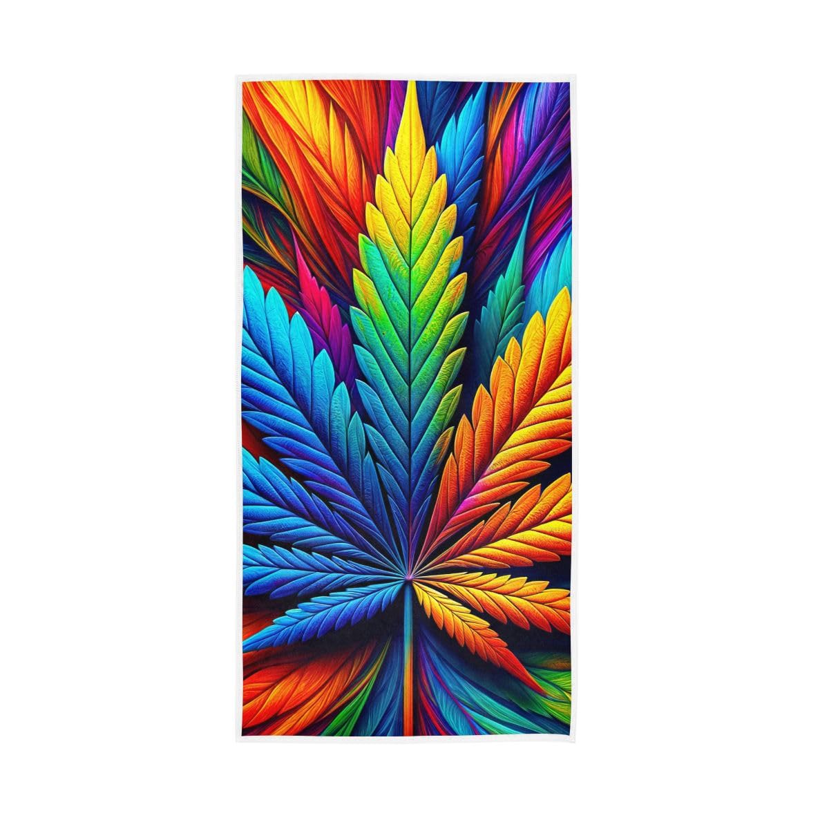 HUYGD Colorful Leaf Hand Towels, Multipurpose Bathroom Towel for Hand, Face, Hair, Bath 15 x 30 Inches