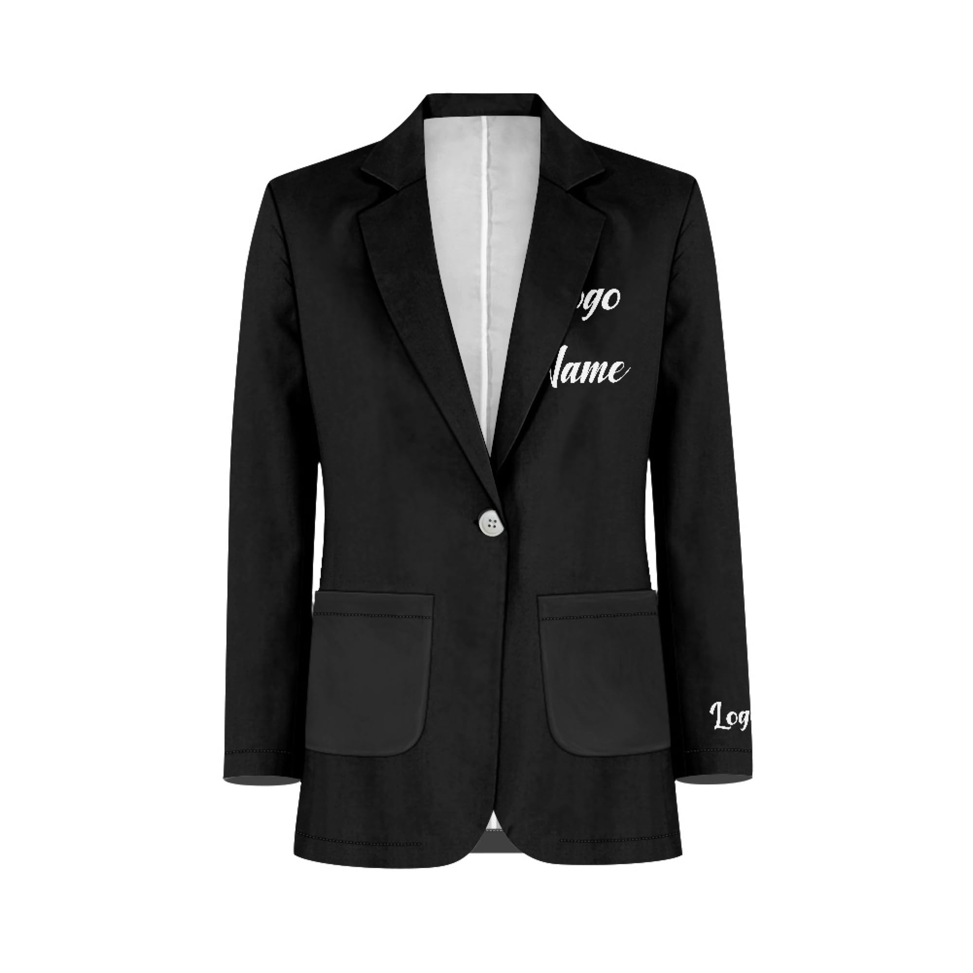 Womens Casual Blazers Customized Logo Company Name Work Uniforms Open Front Lightweight Office Jackets 2XS-3XL