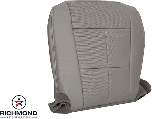 Miniatura 2 de Richmond Auto Upholstery - Funda de asiento de piel perforada de repuesto para el lado del conductor, gris perforada con costura de doble puntada