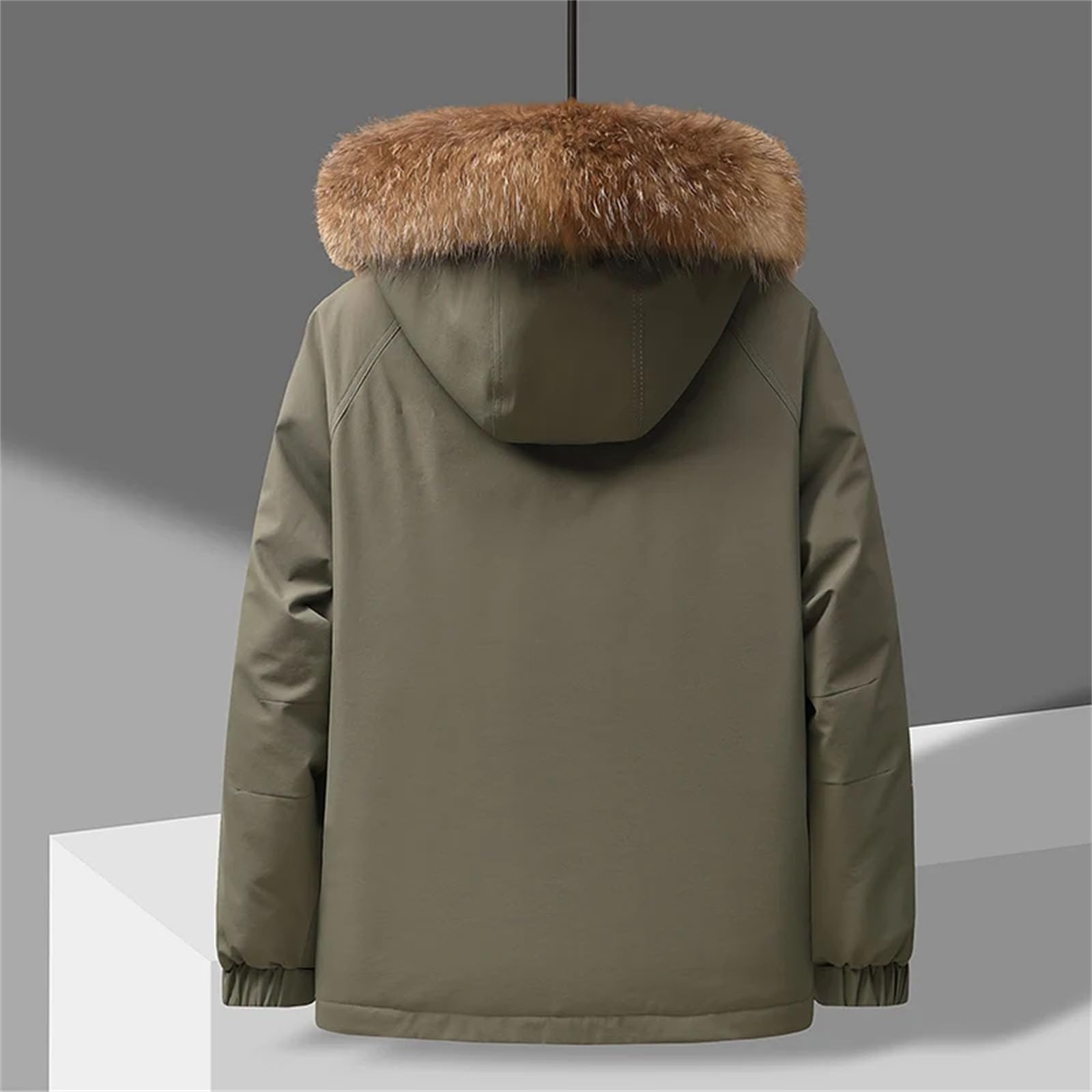 Piumino da uomo con cappuccio bianco anatra piumino Outwear collare antivento staccabile Puffer Coat Top Down indumento
