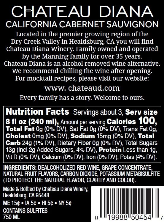 Miniatura 4 de Chateau Diana Mezcla de vino tinto sin alcohol - Paquete de 6
